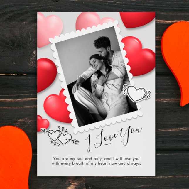 Modern Happy Valentines Day Photo Holiday Card (Creator Uploaded)