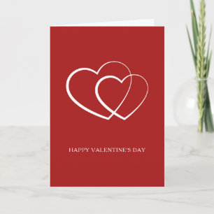 Modern Happy Valentine's Day Red Holiday Card