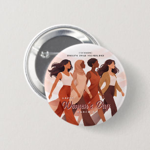 Modern Happy Women's Day Celebration March 8  6 Cm Round Badge