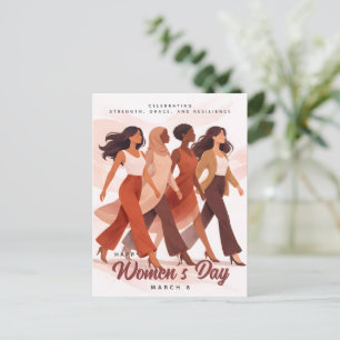 Modern Happy Women's Day Celebration March 8 Holiday Postcard