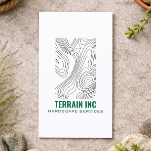 Modern Hardscape Contractor Topography Business Card