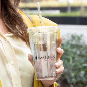 Modern Hashtag & Name Professional Acrylic Tumbler