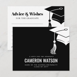 Modern Hat and Tassel Graduation Advice & Wishes Card