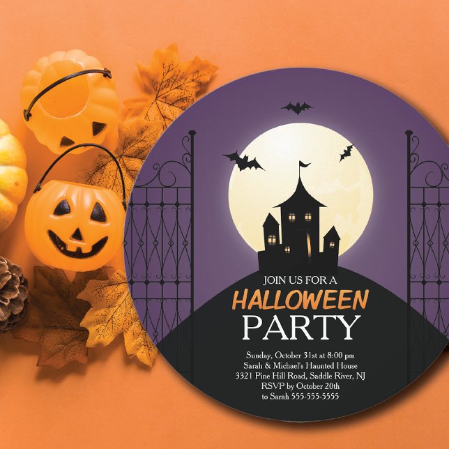 Modern Haunted House Halloween Party Invitation (Creator Uploaded)