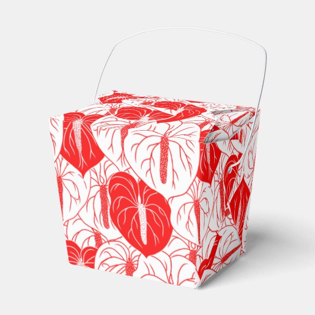 Modern Hawaiian Anthurium print pattern Favour Box (Front Side)