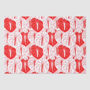 Modern Hawaiian Anthurium print pattern Tissue Paper