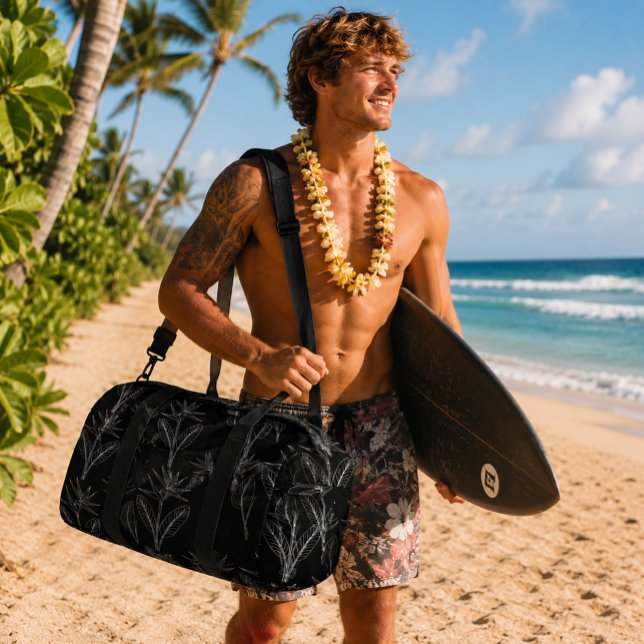 Modern hawaiian print bird of paradise pattern acc duffle bag (Creator Uploaded)