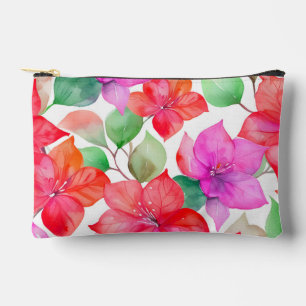 Modern hawaiian print bougainvillea pattern accessory pouch