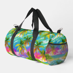 Modern hawaiian print duffle bag