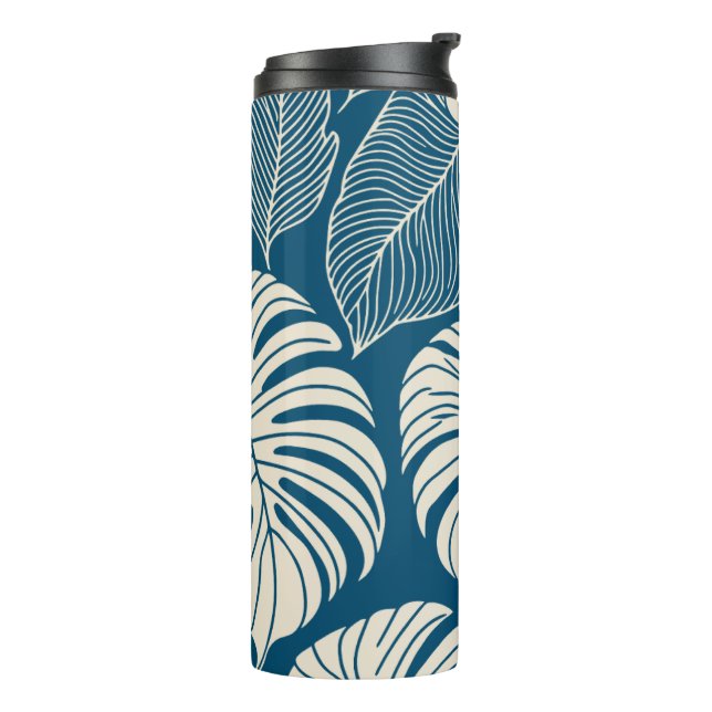 Modern hawaiian print leaves pattern thermal tumbler (Rotated Left)