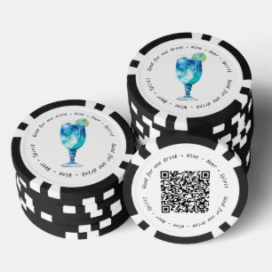 Modern Hawaiian QR Corporate Event Drink Voucher Poker Chips