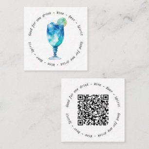 Modern Hawaiian QR Corporate Event Drink Voucher Square Business Card