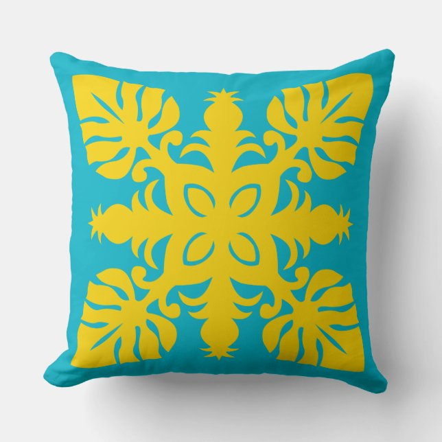 MODERN HAWAIIAN QUILT PILLOW- pineapple Cushion (Front)