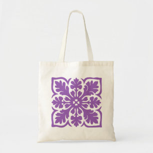 Modern Hawaiian Quilt Royal Purple Island Hawaii Tote Bag