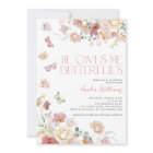 Modern He Gives Me Butterflies Pink  Bridal Shower