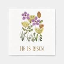 Modern He Is Risen Easter Floral