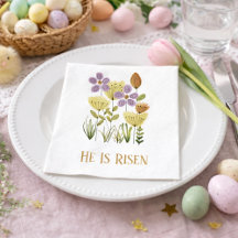 Modern He Is Risen Easter Floral