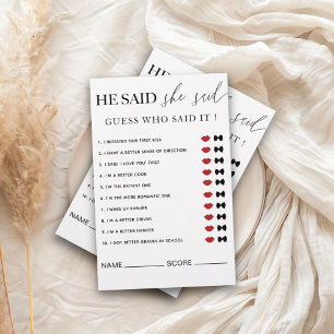 Modern He Said, She Said Bridal Shower Flyer