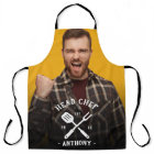 Modern Head Chef Cool Name Men's Apron