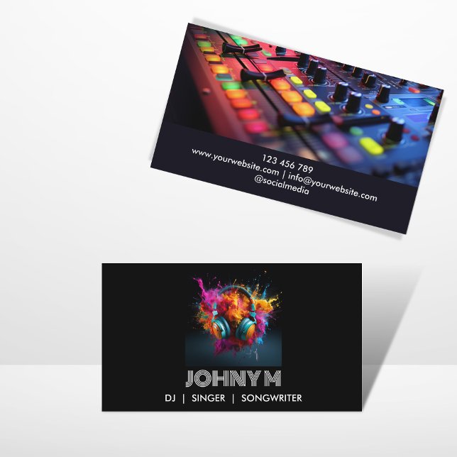 Modern Headphones DJ Songwriter Music Singer Business Card (Creator Uploaded)