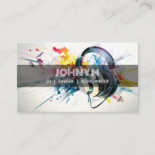 Modern Headphones DJ Songwriter Music Singer Business Card