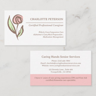 Modern Health Caregiver Business Card