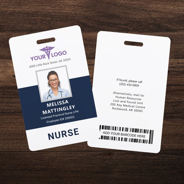 Modern Health Company Employee Logo and Photo ID ID Badge (Creator Uploaded)