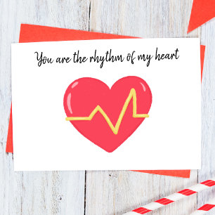 Modern Heart and Cardiogram Card