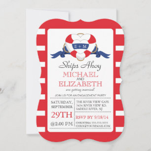 Modern Heart Buoy Engagement Party Announcement