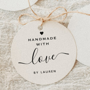 Modern Heart Calligraphy Handmade with Love By Self-inking Stamp