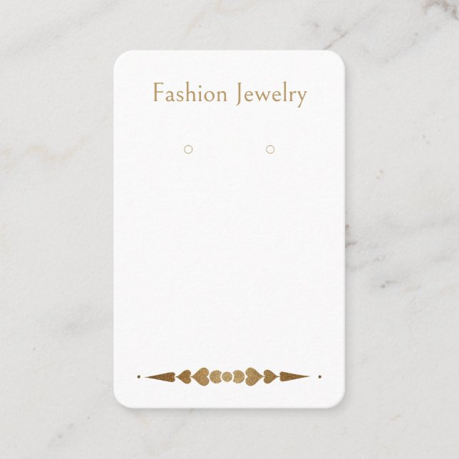 Modern Heart Custom "Golden" Earring Display Cards (Front)