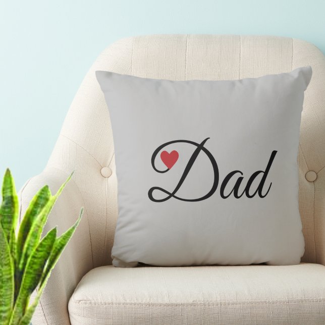 Modern Heart Dad on Silver Grey Cushion (Creator Uploaded)