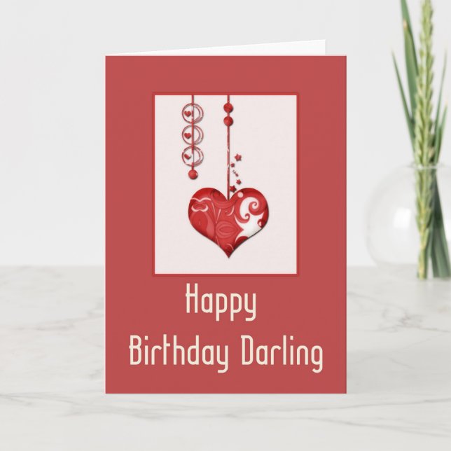 Modern Heart Design 2 Happy Birthday Card 2 (Front)