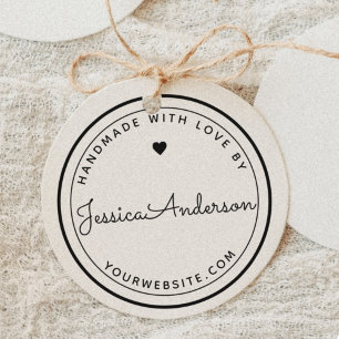 Modern Heart Handmade with Love Craft DIY Product Self-inking Stamp