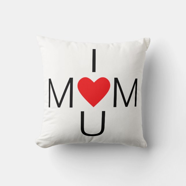 Modern Heart Mum Love Cushion (Front)