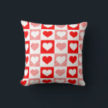 Modern Heart Pattern Throw Pillow - Romantic<br><div class="desc">Add a touch of modern romance to your home with this stunning heart-patterned throw pillow. Featuring a vibrant geometric design of interlocking hearts in a chic palette of red and pink, this decorative cushion is the perfect blend of contemporary art and cozy comfort. Its bold yet sophisticated look makes it...</div>