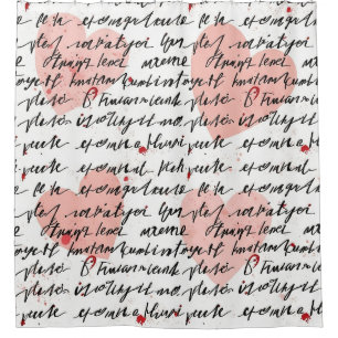 Modern Heart Pattern with Script Background (19) Shower Curtain