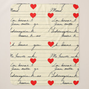 Modern Heart Pattern with Script Background (21) Sherpa Blanket
