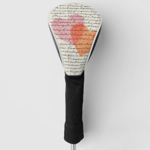 Modern Heart Pattern with Script Background (8) Golf Head Cover