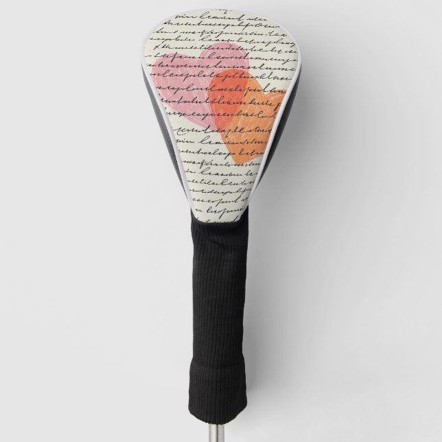 Modern Heart Pattern with Script Background (8) Golf Head Cover (Front)