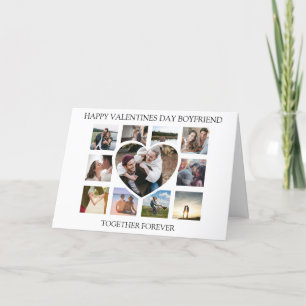 Modern Heart Photo Collage Valentines Holiday Card