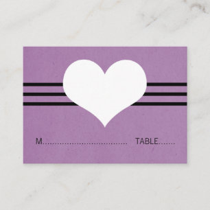 Modern Heart Place Card, Purple Card