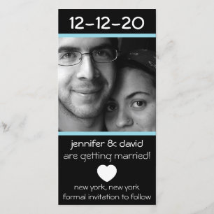 Modern Heart Save The Dates (Pale Blue) Date