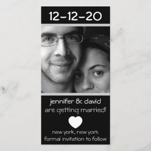 Modern Heart Save The Dates (Silver) Date