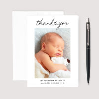 Modern Heart Script Custom Newborn Baby Photo Than