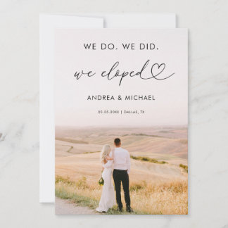 Modern Heart Script We Do Did Eloped Announcement