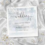 Modern Heart Script Winter Wedding Napkin<br><div class="desc">This elegant heart script winter wedding design can be personalised with your celebration details set in chic typography. Designed by Thisisnotme©</div>