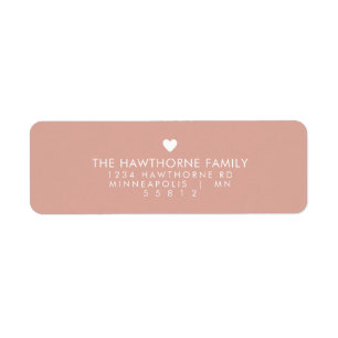 Modern Heart Send Love Minimal Blush Pink Address