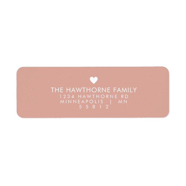 Modern Heart Send Love Minimal Blush Pink Address  (Front)