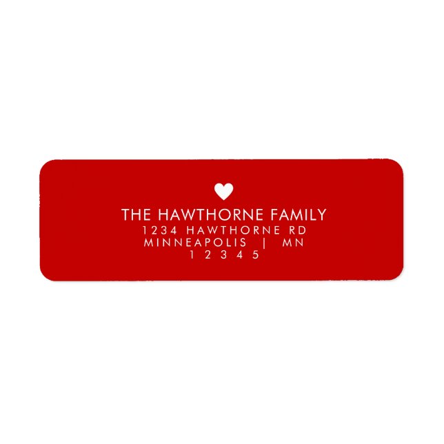 Modern Heart Send Love Minimal Chic Red Valentine  (Front)